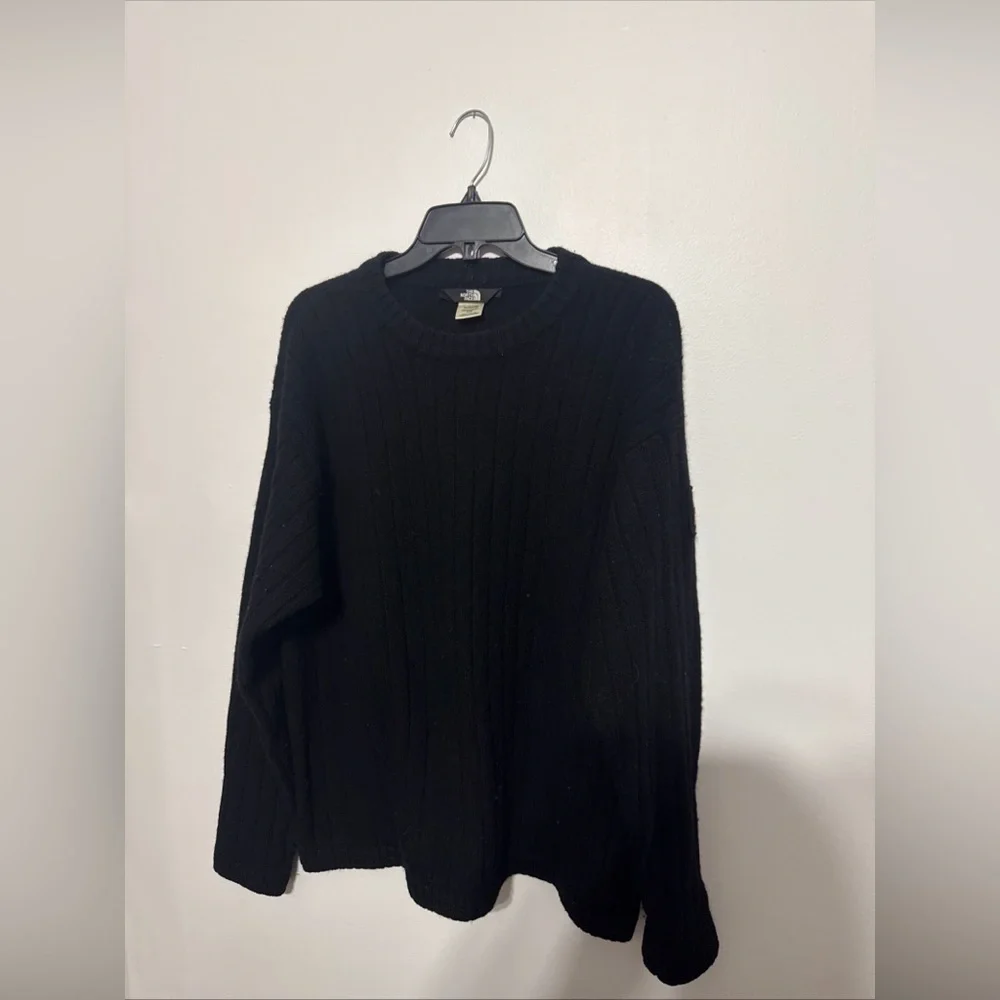 The North Face Men's Classic Black Crewneck 100% Wool Sweater